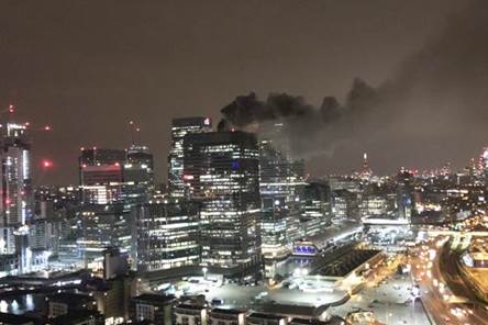 Barclays Skyscraper Hosts Rooftop Fire Simulation